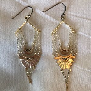 Bronze and silver earrings